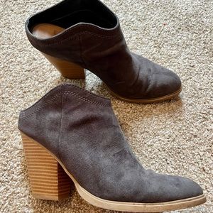 DV Dolce Vita Gray Suede Slide-On Mule Booties